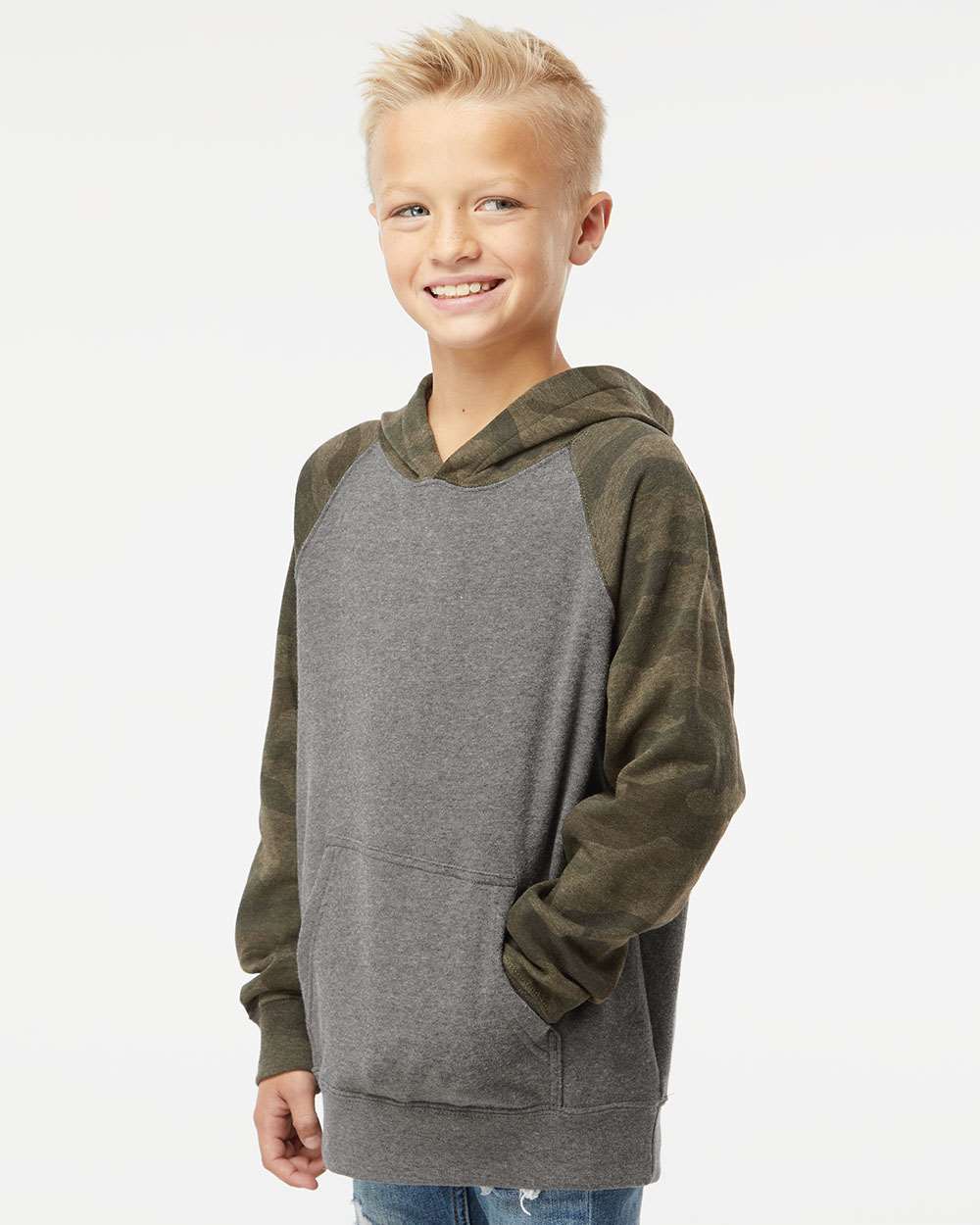 Independent Trading Co.-PRM15YSB-Youth Lightweight Special Blend Raglan Hooded Sweatshirt - Image 36