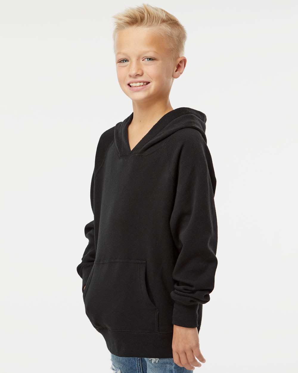 Independent Trading Co.-PRM15YSB-Youth Lightweight Special Blend Raglan Hooded Sweatshirt - Image 5