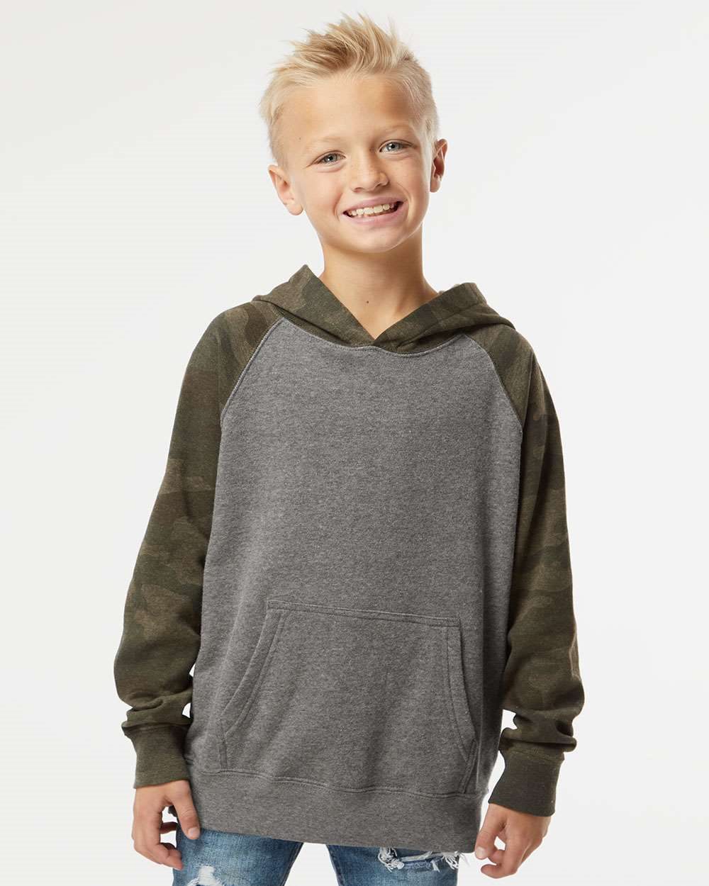 Independent Trading Co.-PRM15YSB-Youth Lightweight Special Blend Raglan Hooded Sweatshirt - Image 7