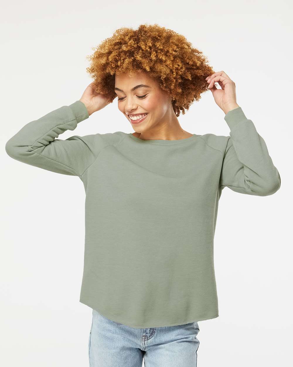 Independent Trading Co.-PRM2000-Women's California Wave Wash Crewneck Sweatshirt - Image 35