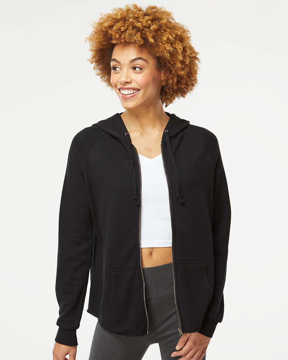Independent Trading Co.-PRM2500Z-Women's California Wave Wash Full-Zip Hooded Sweatshirt - Image 4
