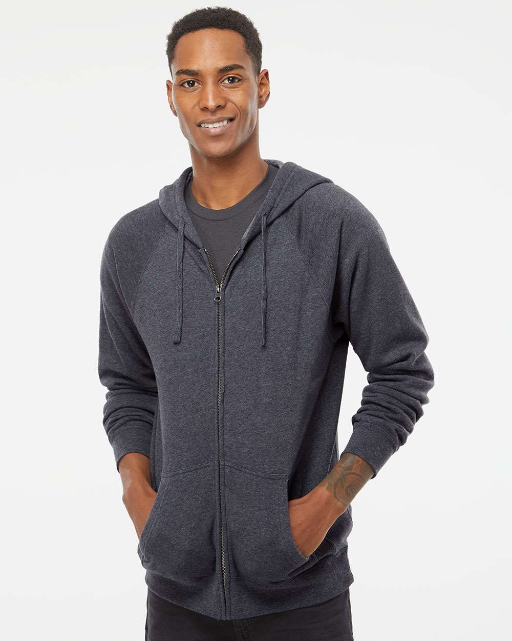 Independent Trading Co.-PRM33SBZ-Special Blend Raglan Full-Zip Hooded Sweatshirt - Image 23