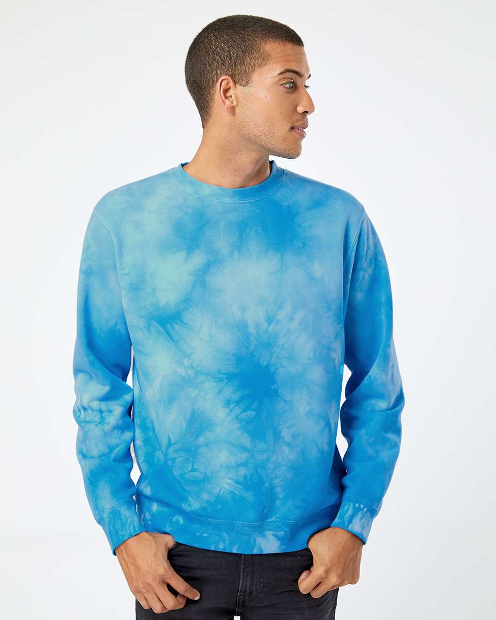 Independent Trading Co.-PRM3500TD-Midweight Tie-Dyed Crewneck Sweatshirt - Image 4