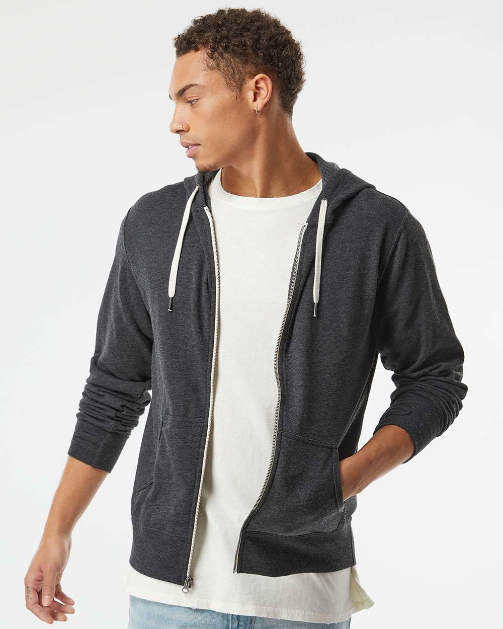 Independent Trading Co.-PRM90HTZ-Heathered French Terry Full-Zip Hooded Sweatshirt - Image 23