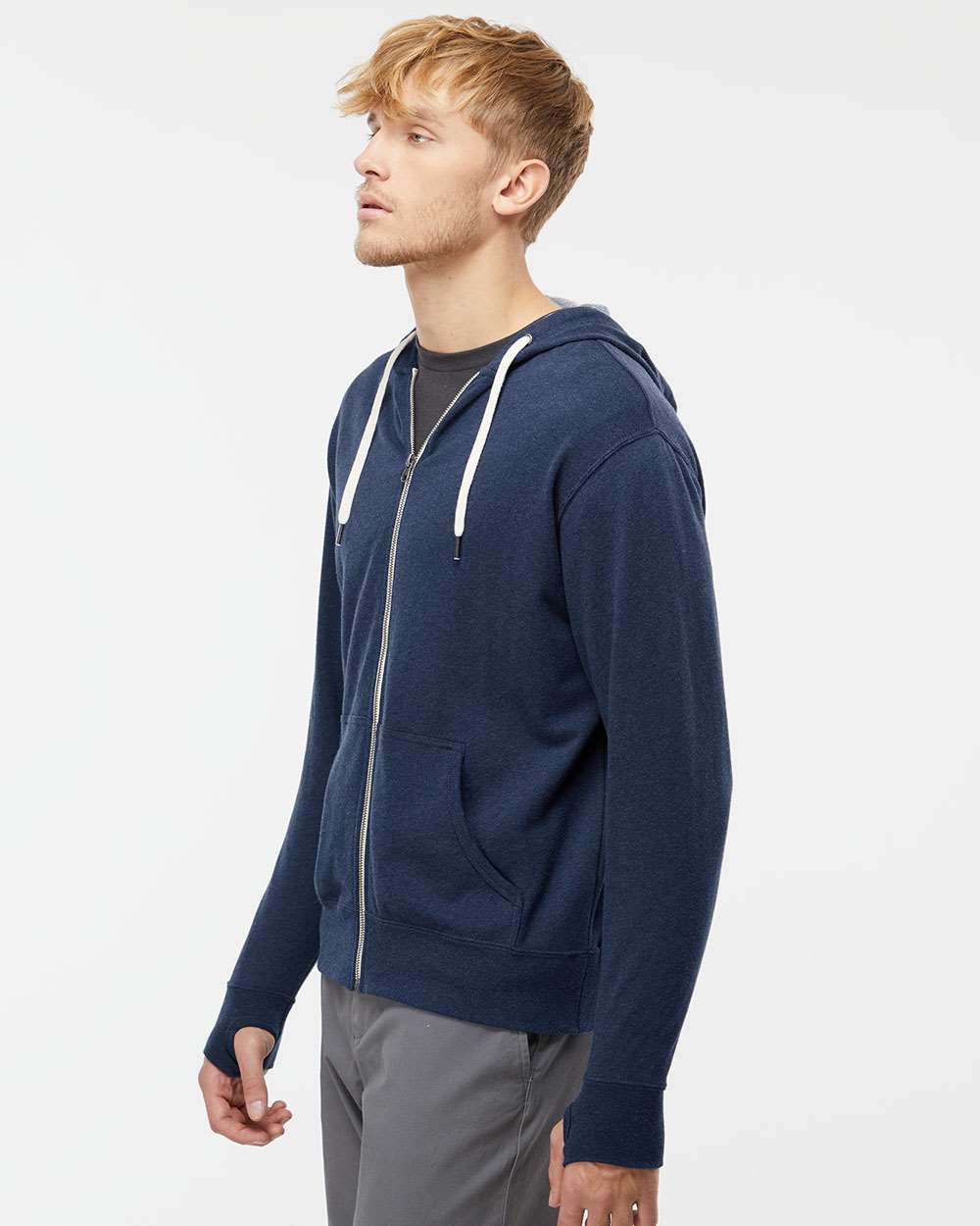 Independent Trading Co.-PRM90HTZ-Heathered French Terry Full-Zip Hooded Sweatshirt - Image 30