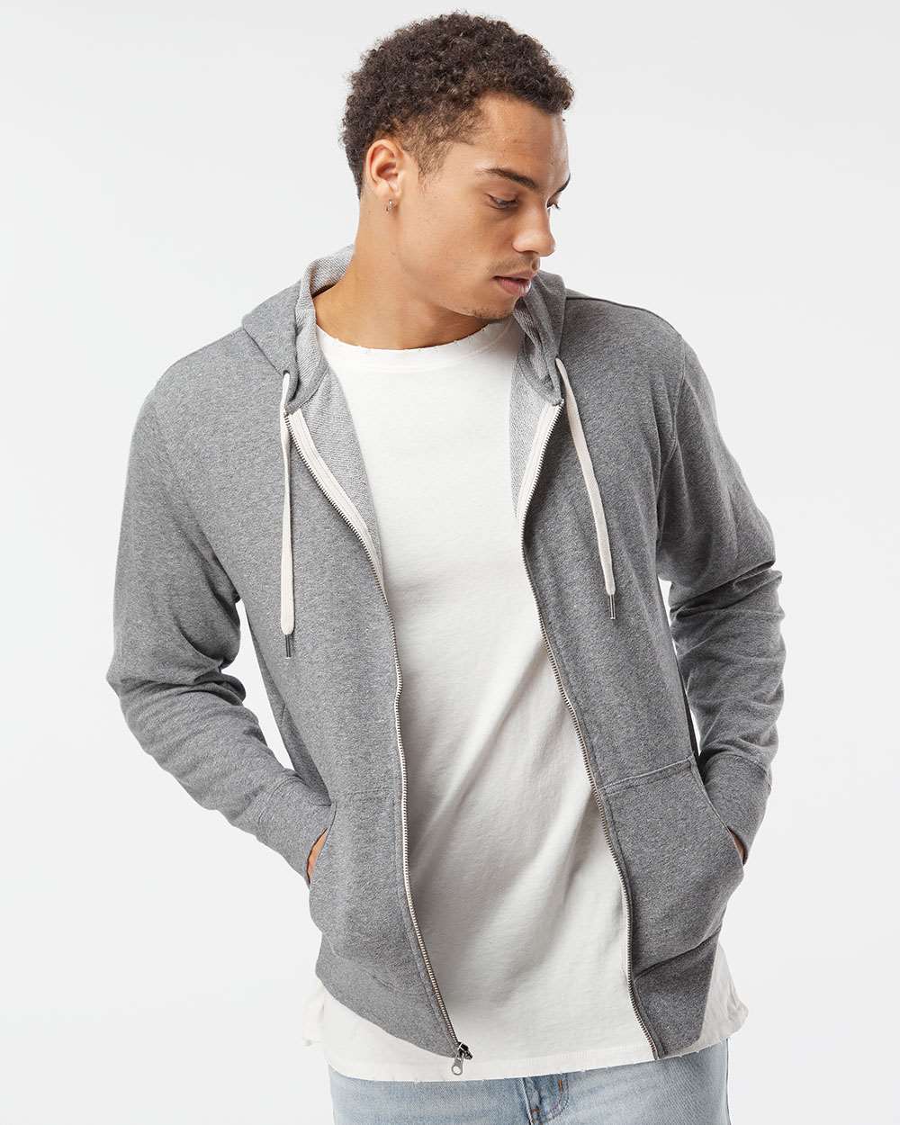 Independent Trading Co.-PRM90HTZ-Heathered French Terry Full-Zip Hooded Sweatshirt - Image 41
