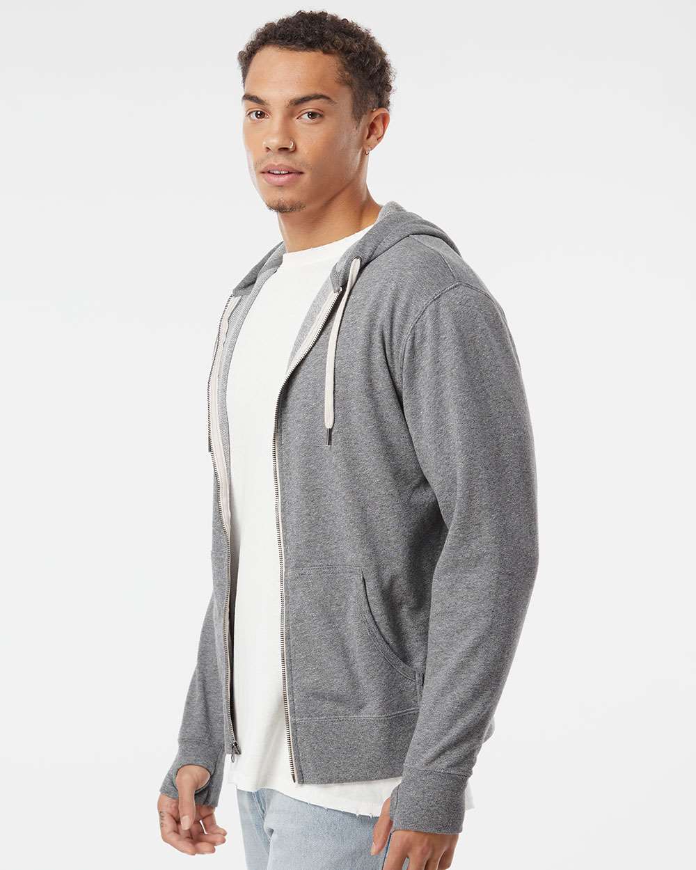 Independent Trading Co.-PRM90HTZ-Heathered French Terry Full-Zip Hooded Sweatshirt - Image 42