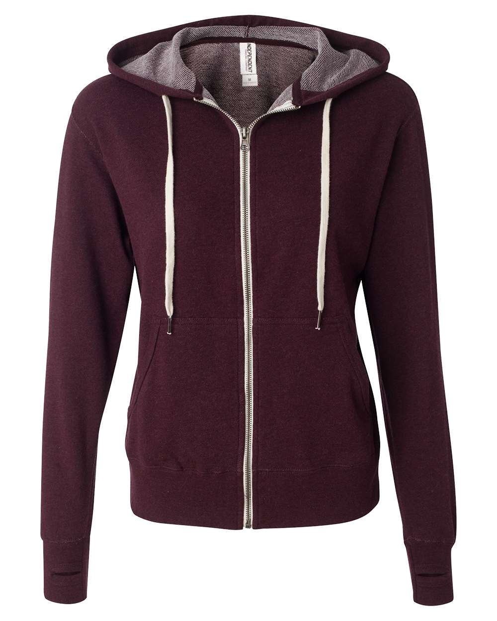 Independent Trading Co.-PRM90HTZ-Heathered French Terry Full-Zip Hooded Sweatshirt - Image 8