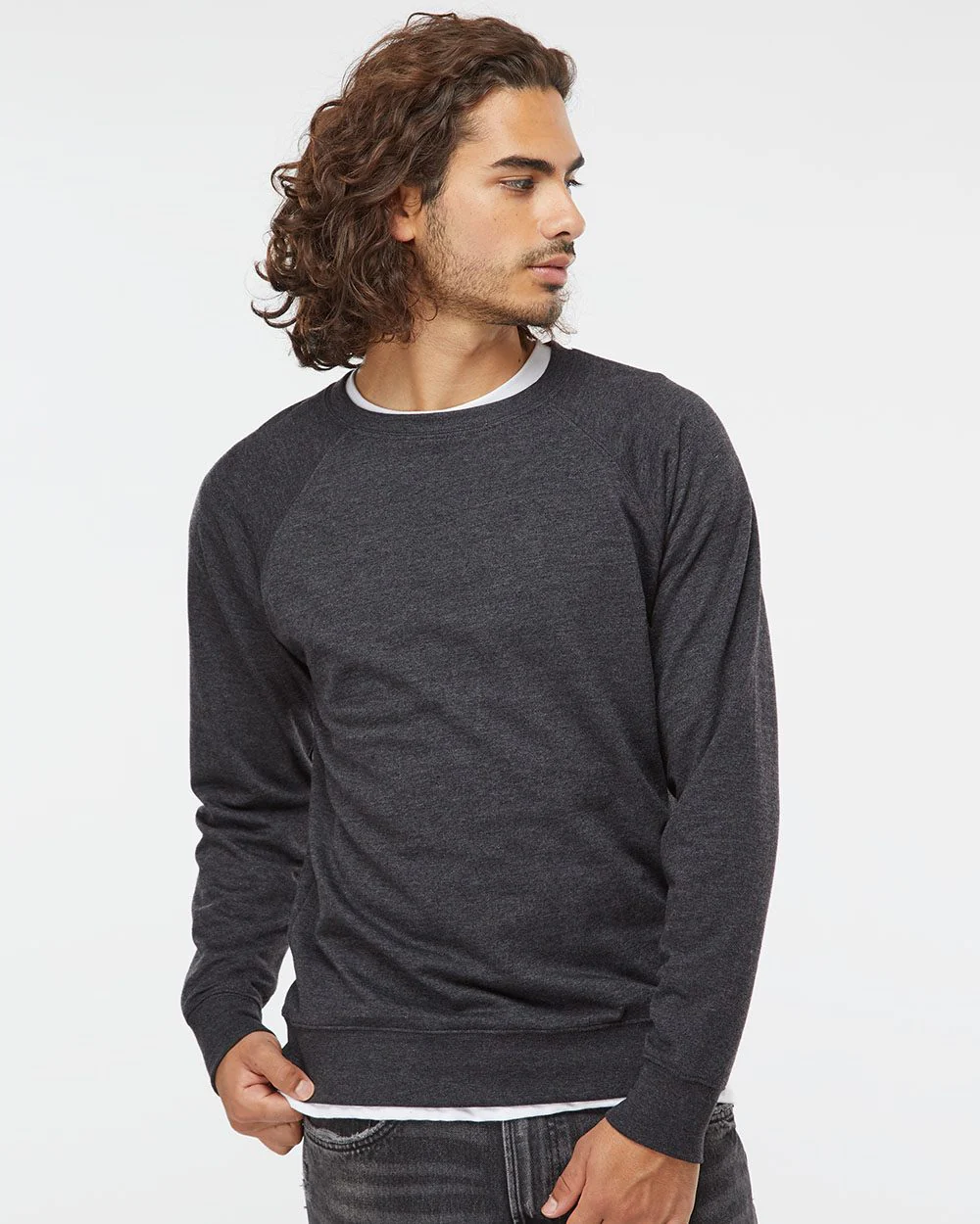 Independent Trading Co.-SS1000C-Icon Lightweight Loopback Terry Crewneck Sweatshirt - Image 7
