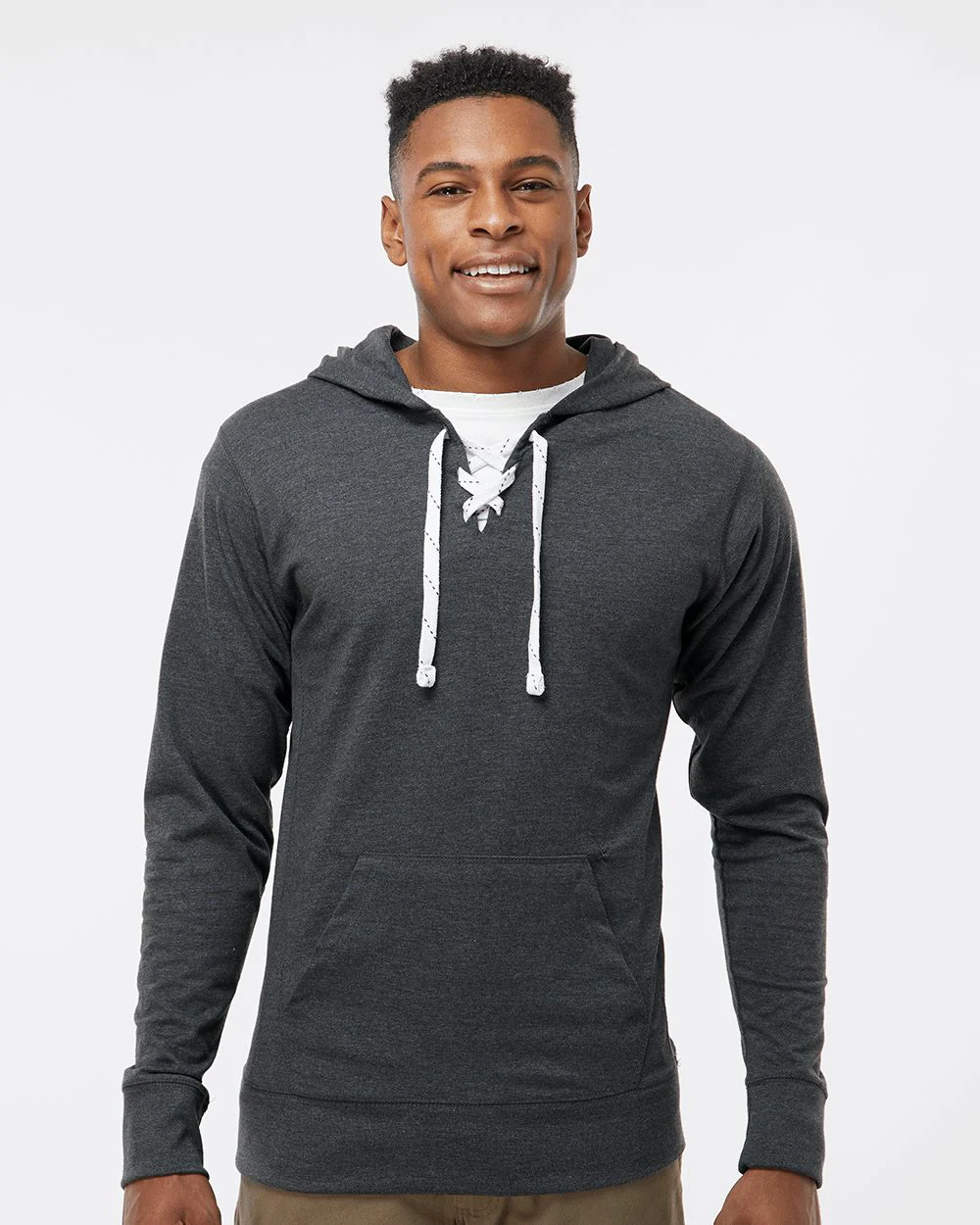 J. America-8231-Jersey Sport Lace Hooded Pullover - Image 7