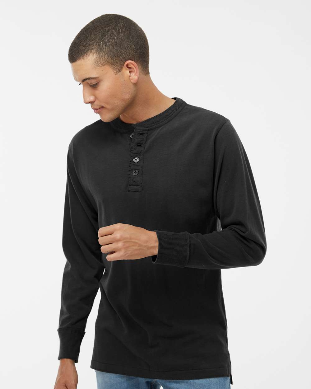 J. America-8244-Vintage Brushed Jersey Henley - Image 5