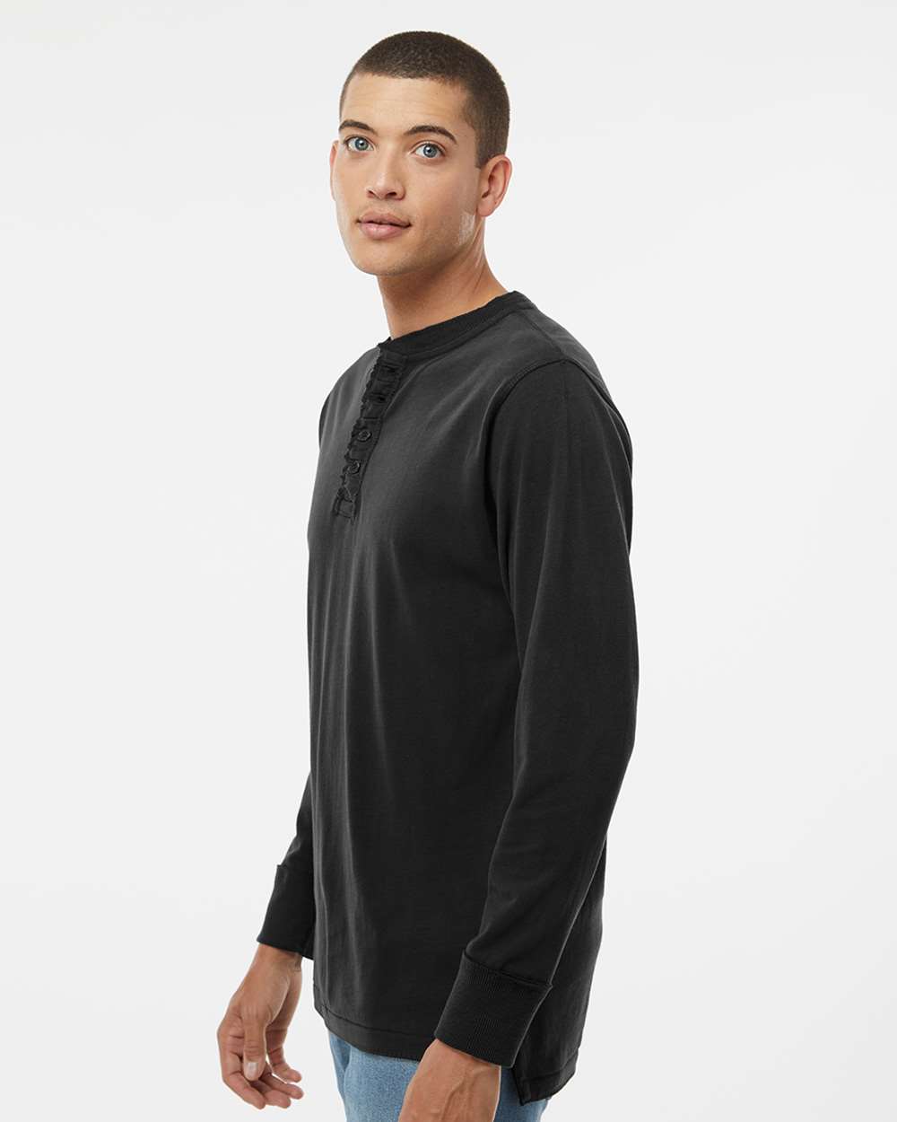 J. America-8244-Vintage Brushed Jersey Henley - Image 6