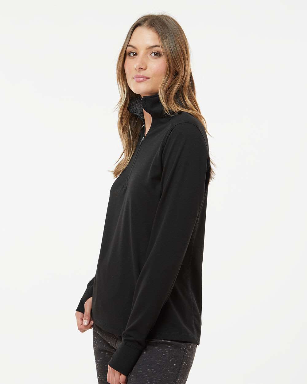 J. America-8433-Women’s Omega Stretch Quarter-Zip Pullover - Image 5