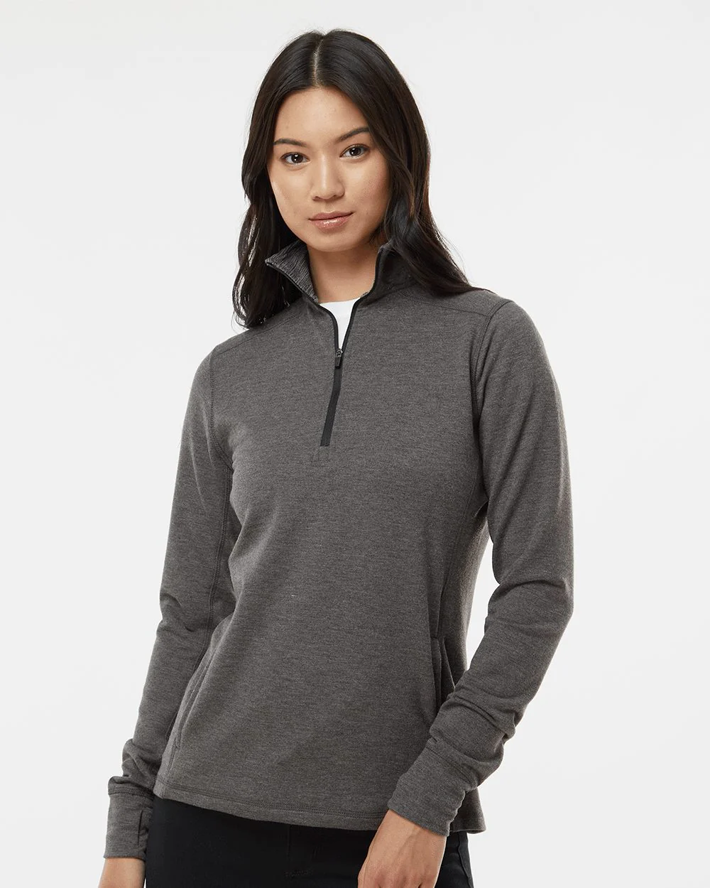 J. America-8433-Women’s Omega Stretch Quarter-Zip Pullover - Image 7