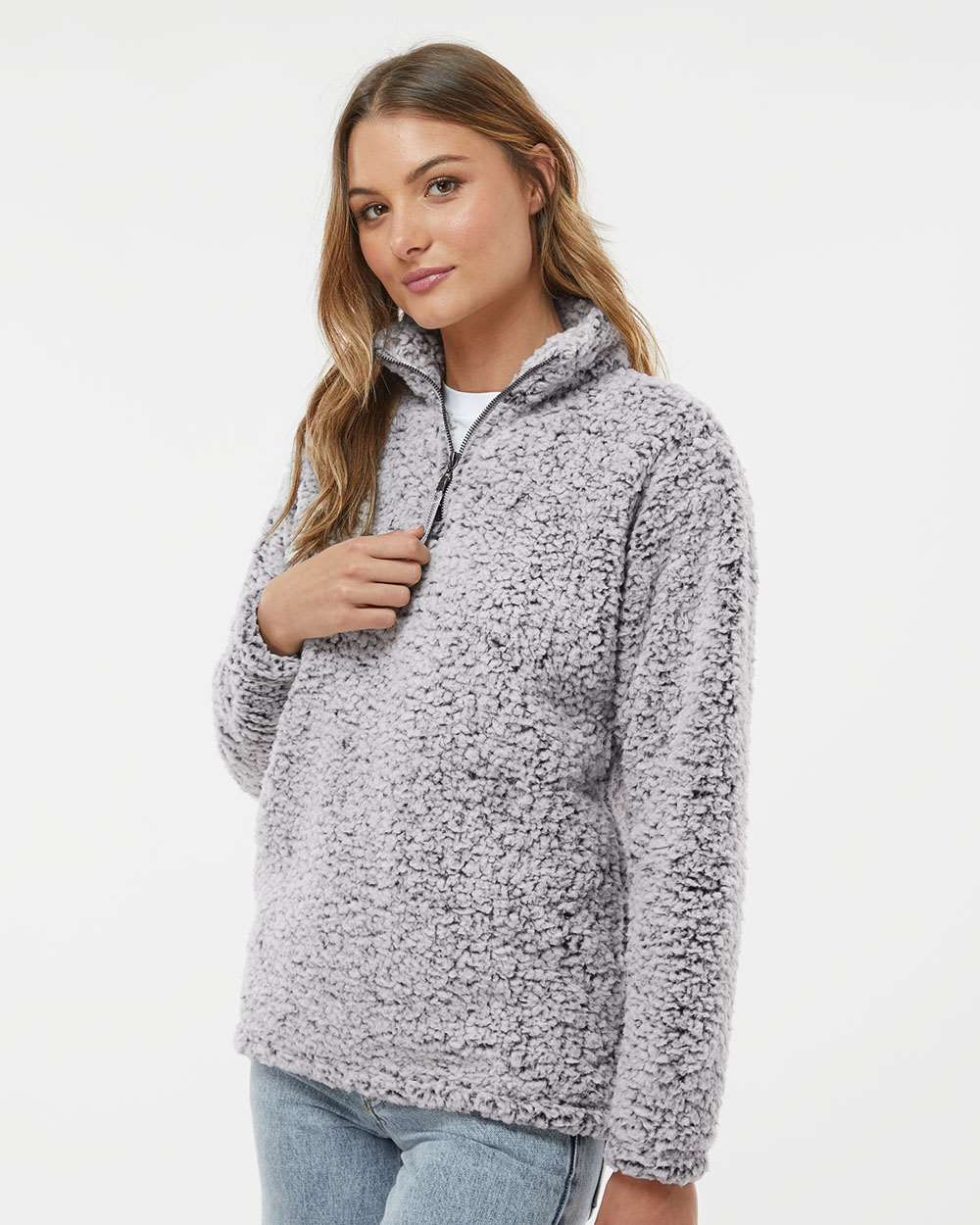 J. America-8451-Women’s Epic Sherpa Quarter-Zip Pullover - Image 12