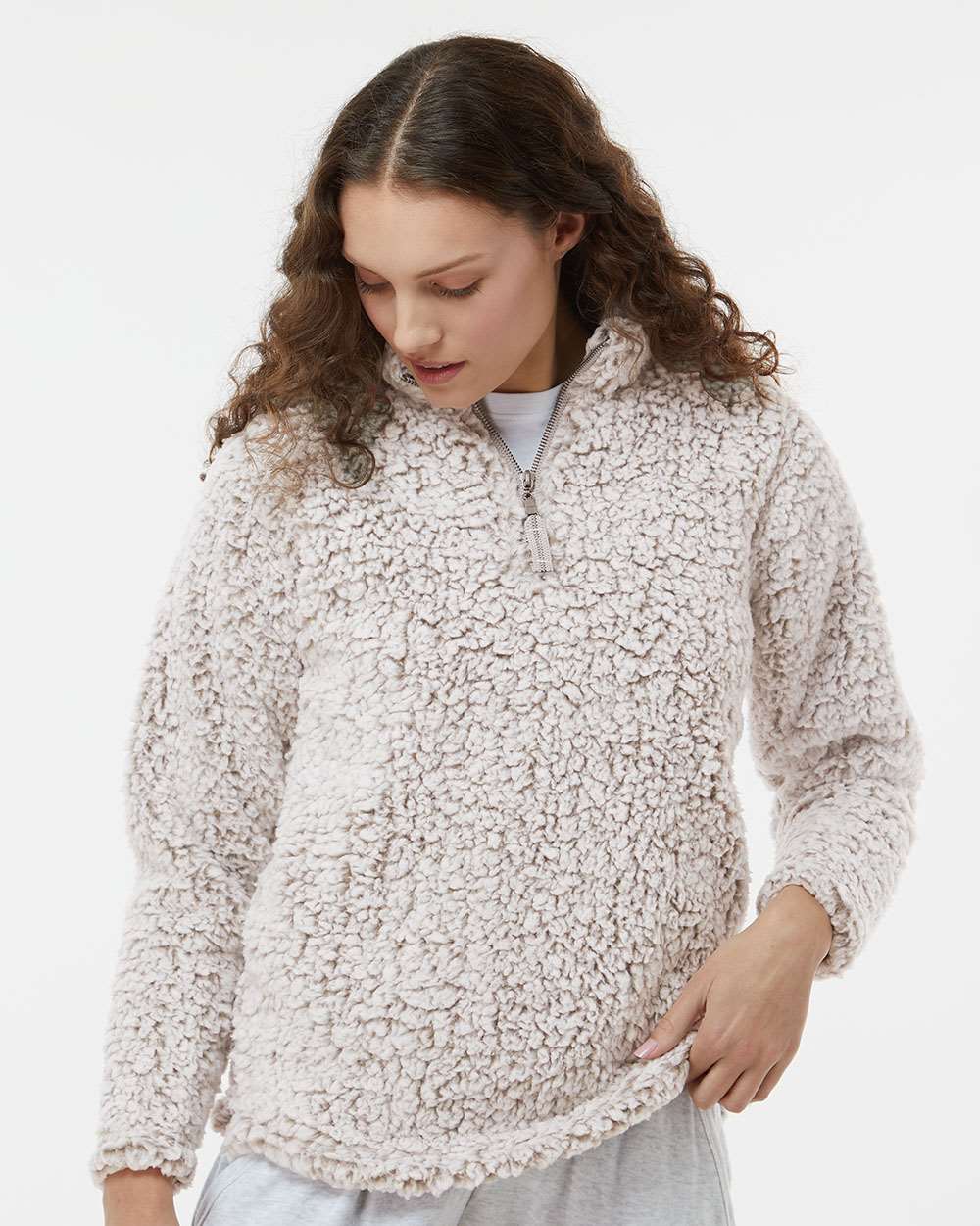 J. America-8451-Women’s Epic Sherpa Quarter-Zip Pullover - Image 17