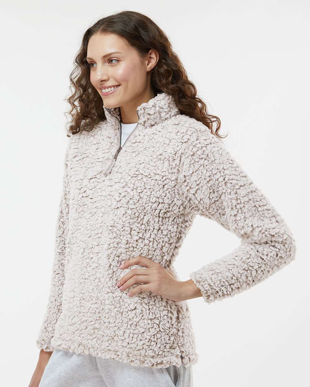 J. America-8451-Women’s Epic Sherpa Quarter-Zip Pullover - Image 18