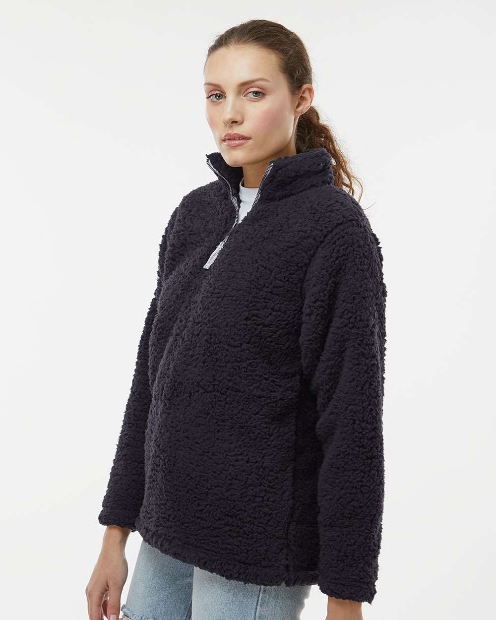 J. America-8451-Women’s Epic Sherpa Quarter-Zip Pullover - Image 5