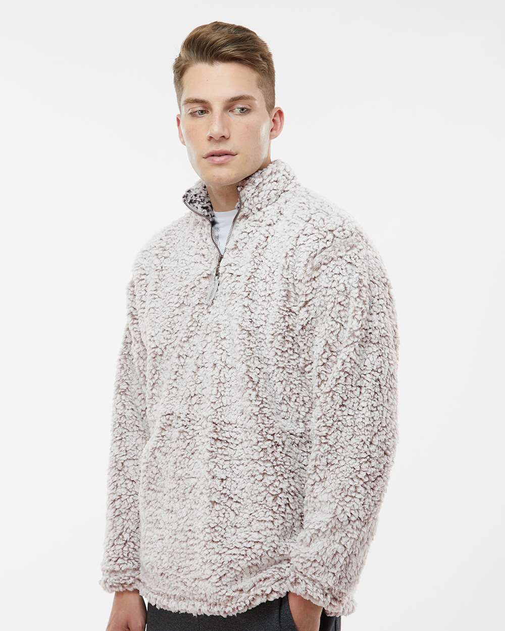 J. America-8454-Sherpa Quarter-Zip Pullover - Image 18