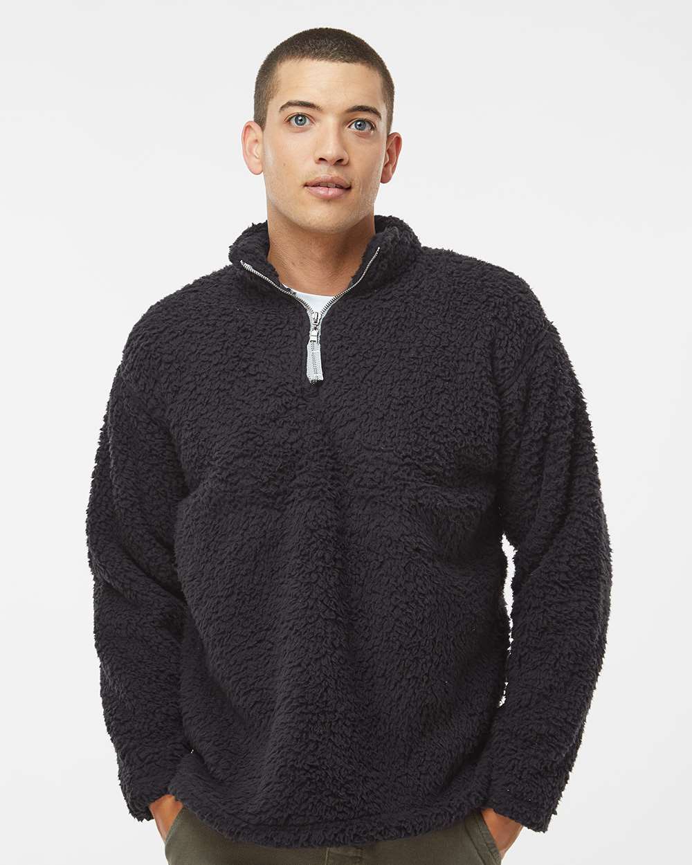 J. America-8454-Sherpa Quarter-Zip Pullover - Image 4