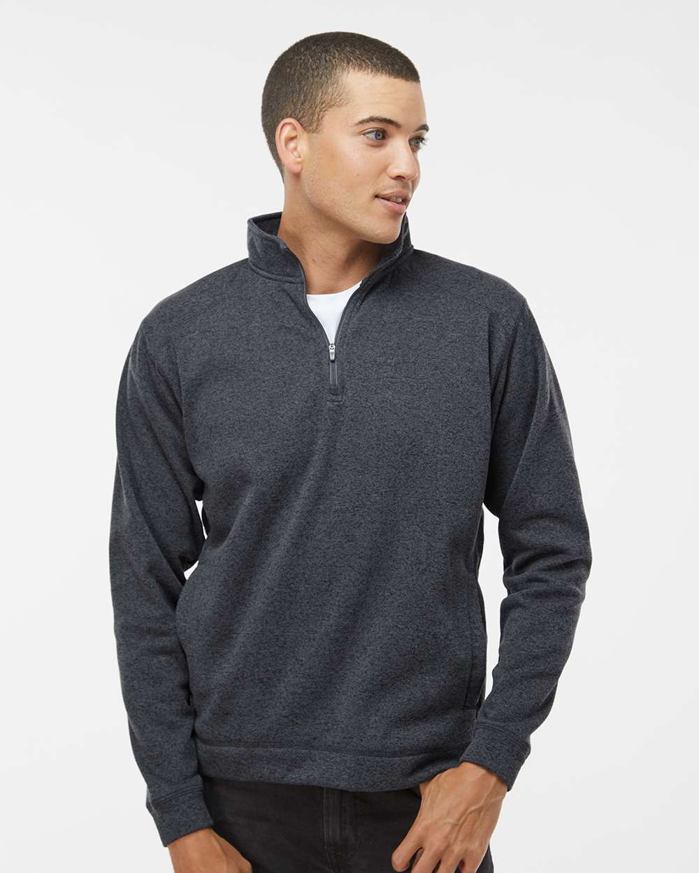 J. America-8614-Cosmic Fleece Quarter-Zip Sweatshirt - Image 5