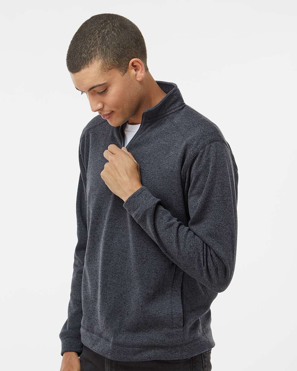 J. America-8614-Cosmic Fleece Quarter-Zip Sweatshirt - Image 6