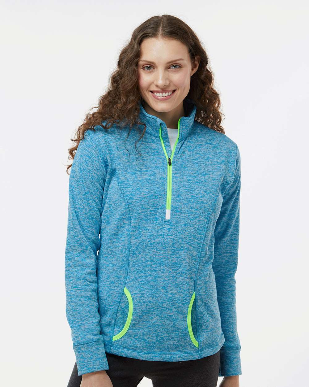 J. America-8617-Women's Cosmic Fleece Quarter-Zip Pullover - Image 5