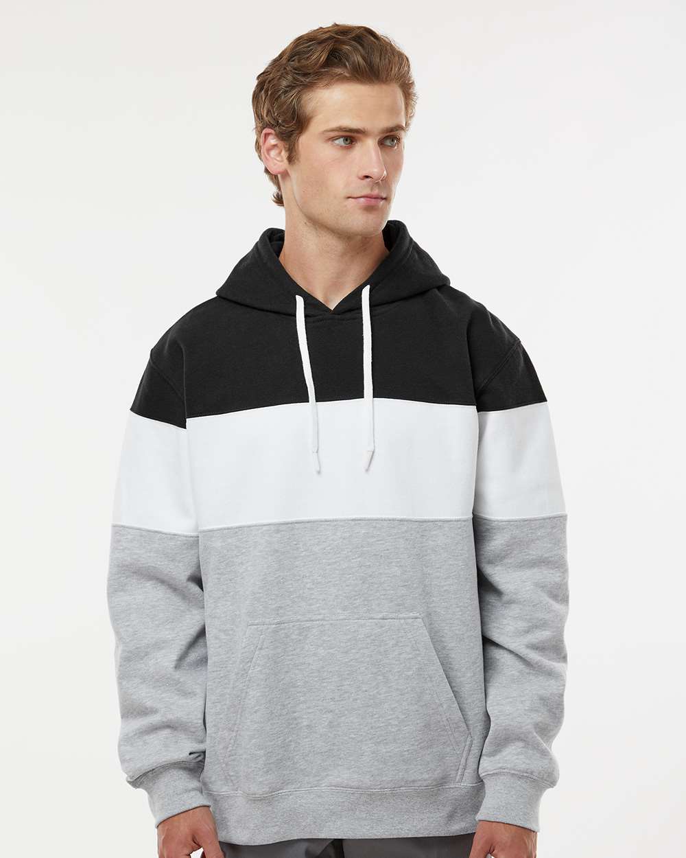 J. America-8644-Varsity Fleece Colorblocked Hooded Sweatshirt - Image 11