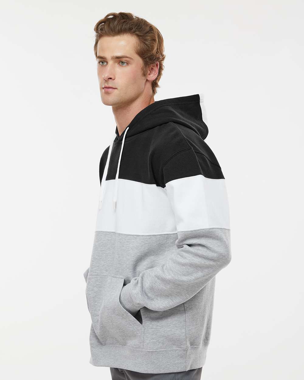 J. America-8644-Varsity Fleece Colorblocked Hooded Sweatshirt - Image 12