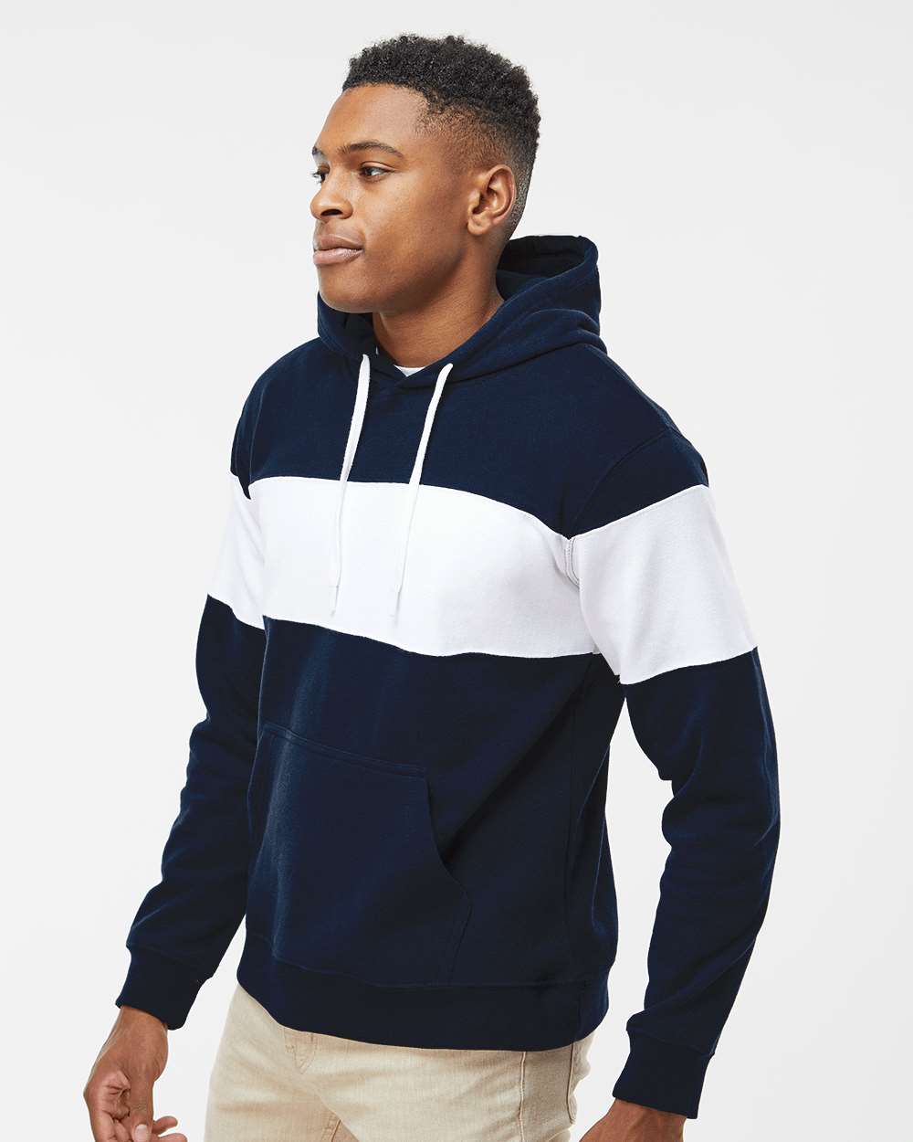 J. America-8644-Varsity Fleece Colorblocked Hooded Sweatshirt - Image 18