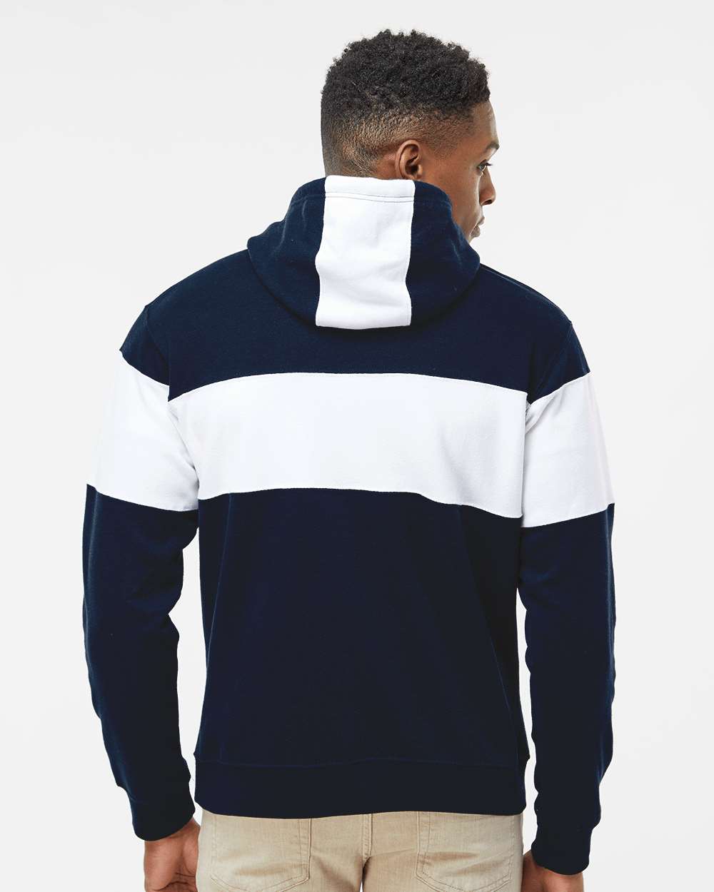 J. America-8644-Varsity Fleece Colorblocked Hooded Sweatshirt - Image 19