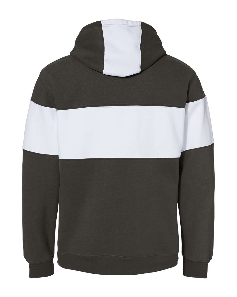 J. America-8644-Varsity Fleece Colorblocked Hooded Sweatshirt - Image 2