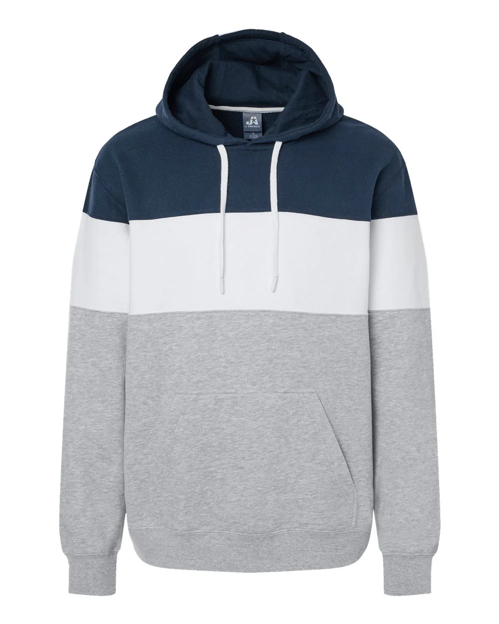 J. America-8644-Varsity Fleece Colorblocked Hooded Sweatshirt - Image 20