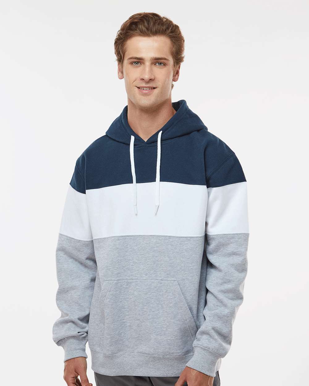 J. America-8644-Varsity Fleece Colorblocked Hooded Sweatshirt - Image 23