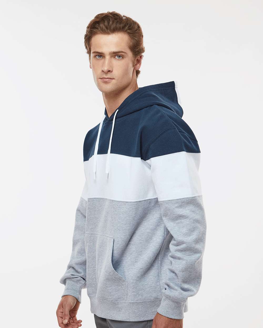 J. America-8644-Varsity Fleece Colorblocked Hooded Sweatshirt - Image 24