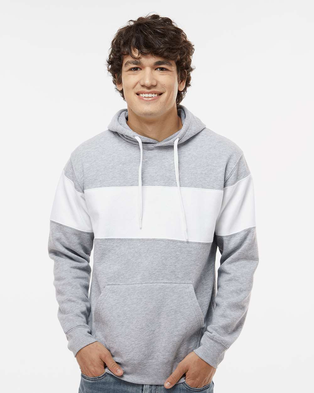 J. America-8644-Varsity Fleece Colorblocked Hooded Sweatshirt - Image 29