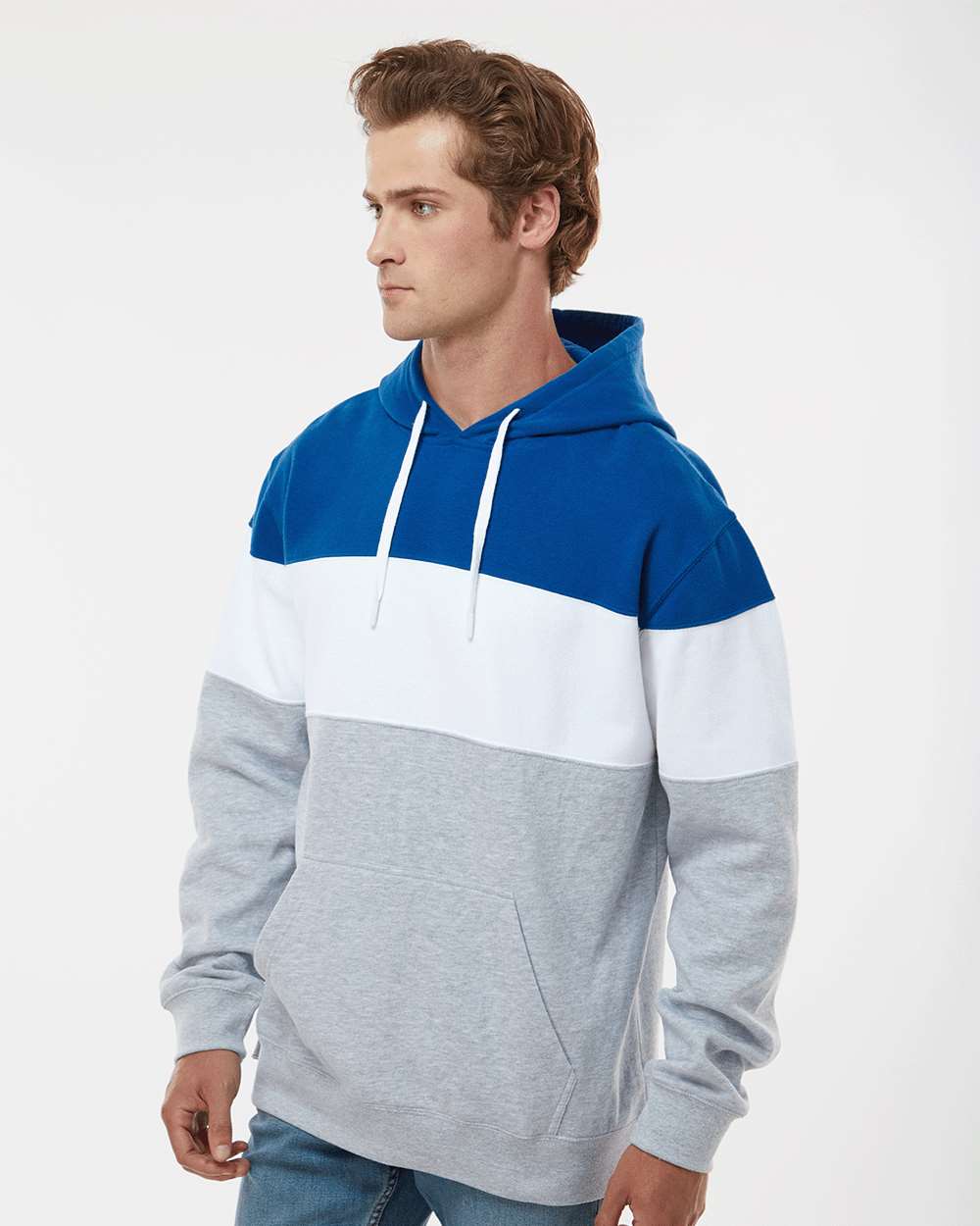 J. America-8644-Varsity Fleece Colorblocked Hooded Sweatshirt - Image 42
