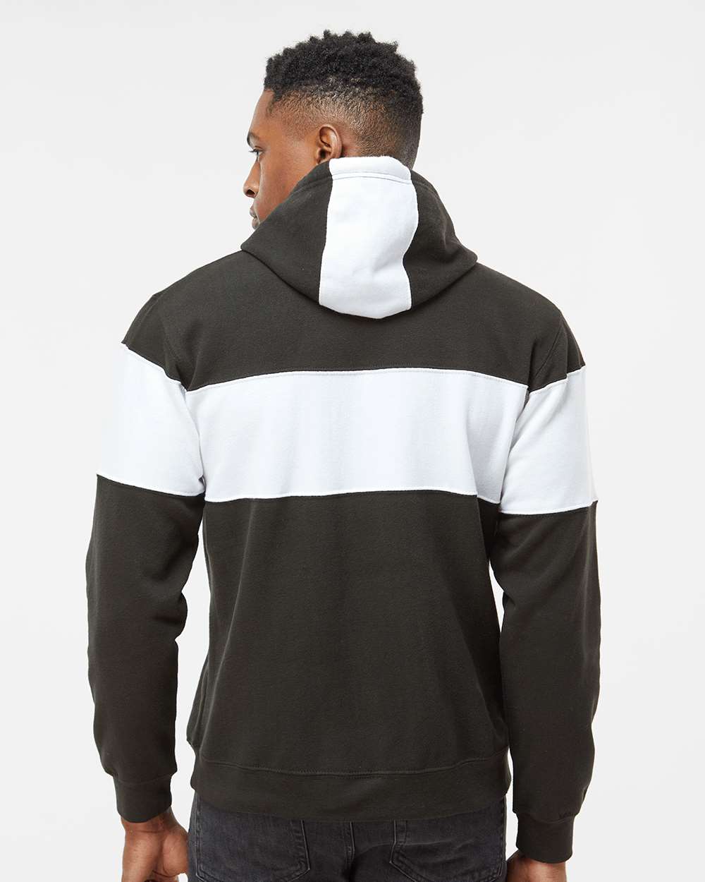 J. America-8644-Varsity Fleece Colorblocked Hooded Sweatshirt - Image 6