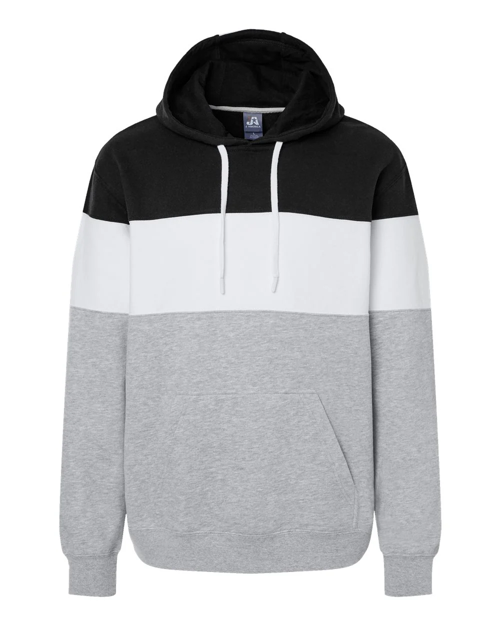 J. America-8644-Varsity Fleece Colorblocked Hooded Sweatshirt - Image 8