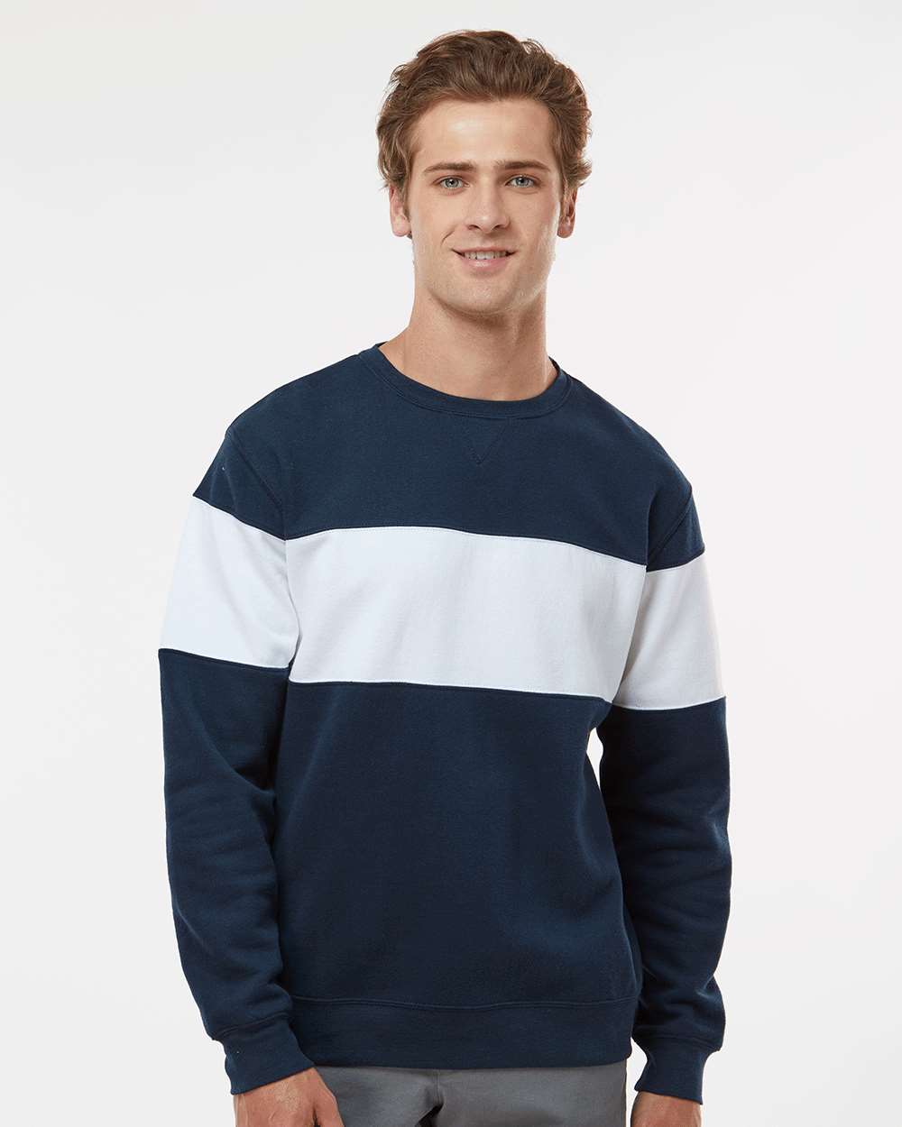 J. America-8646-Varsity Fleece Crewneck Sweatshirt - Image 11