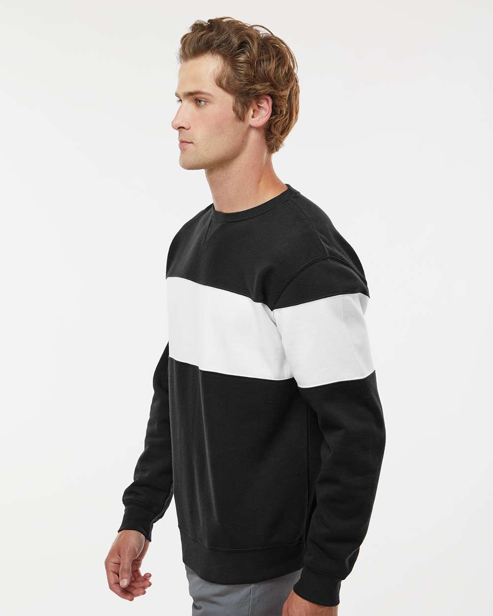 J. America-8646-Varsity Fleece Crewneck Sweatshirt - Image 5