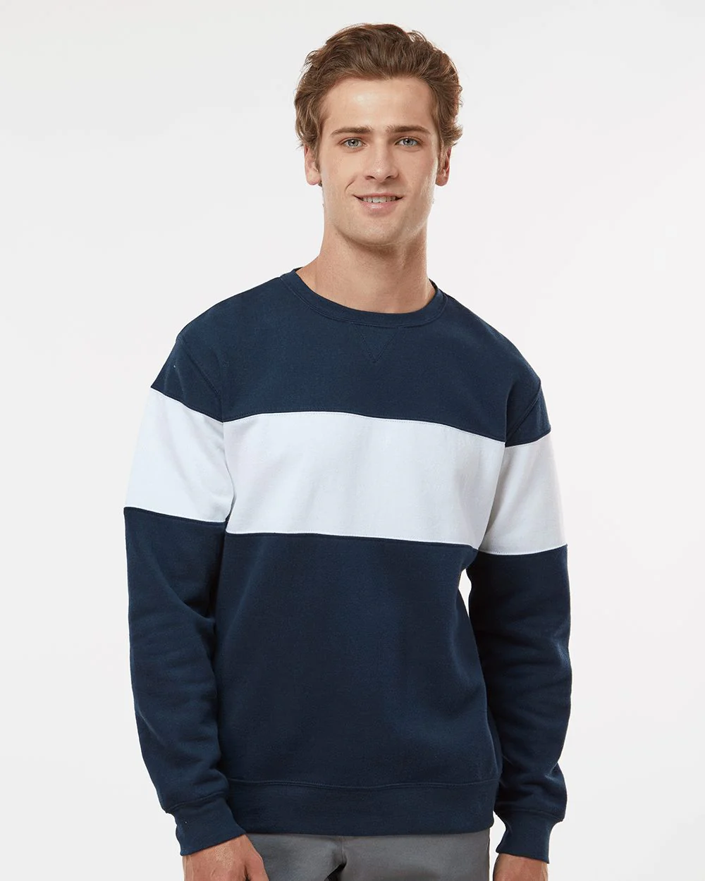J. America-8646-Varsity Fleece Crewneck Sweatshirt - Image 7