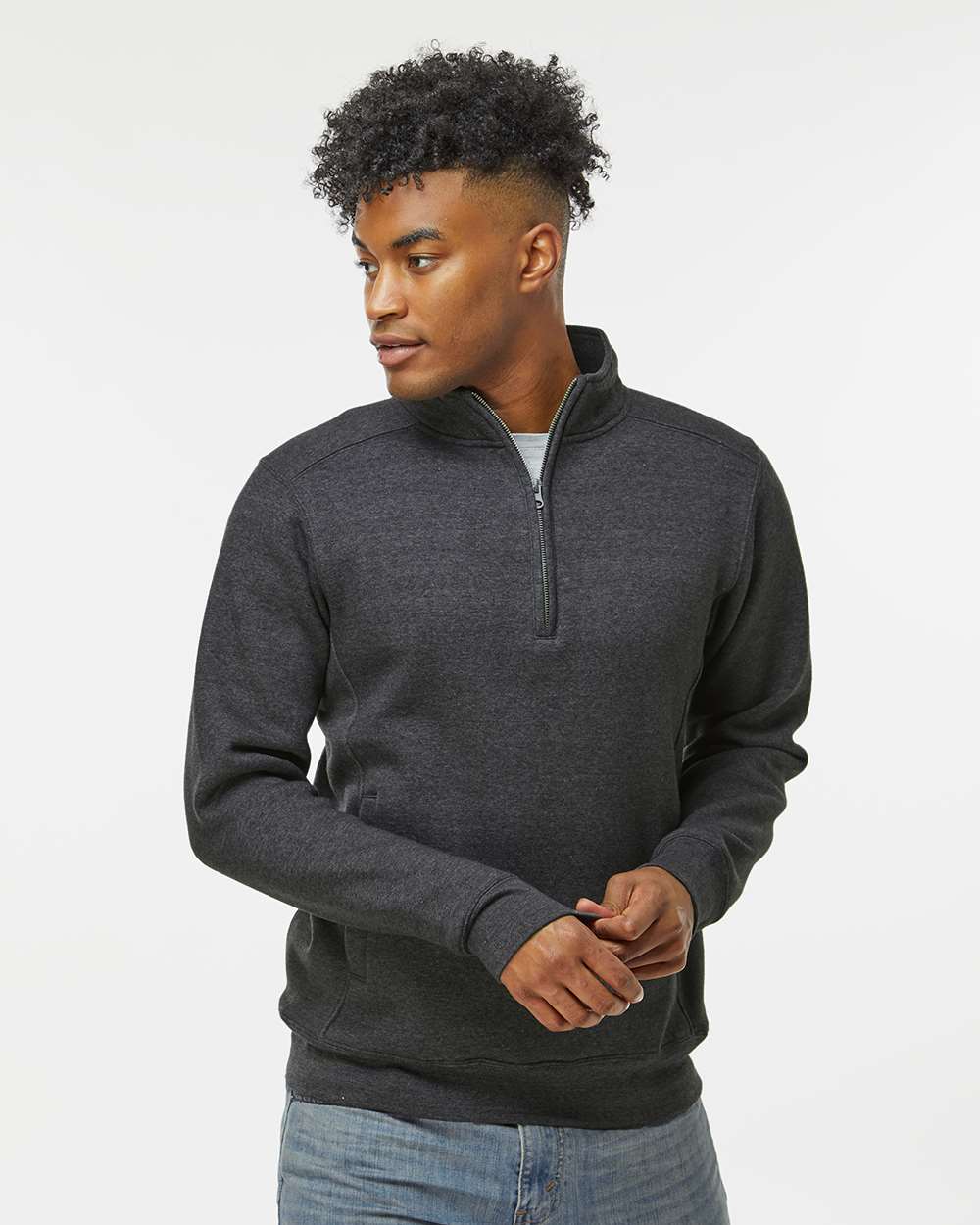 J. America-8717-Heavyweight Fleece Quarter-Zip Sweatshirt - Image 11