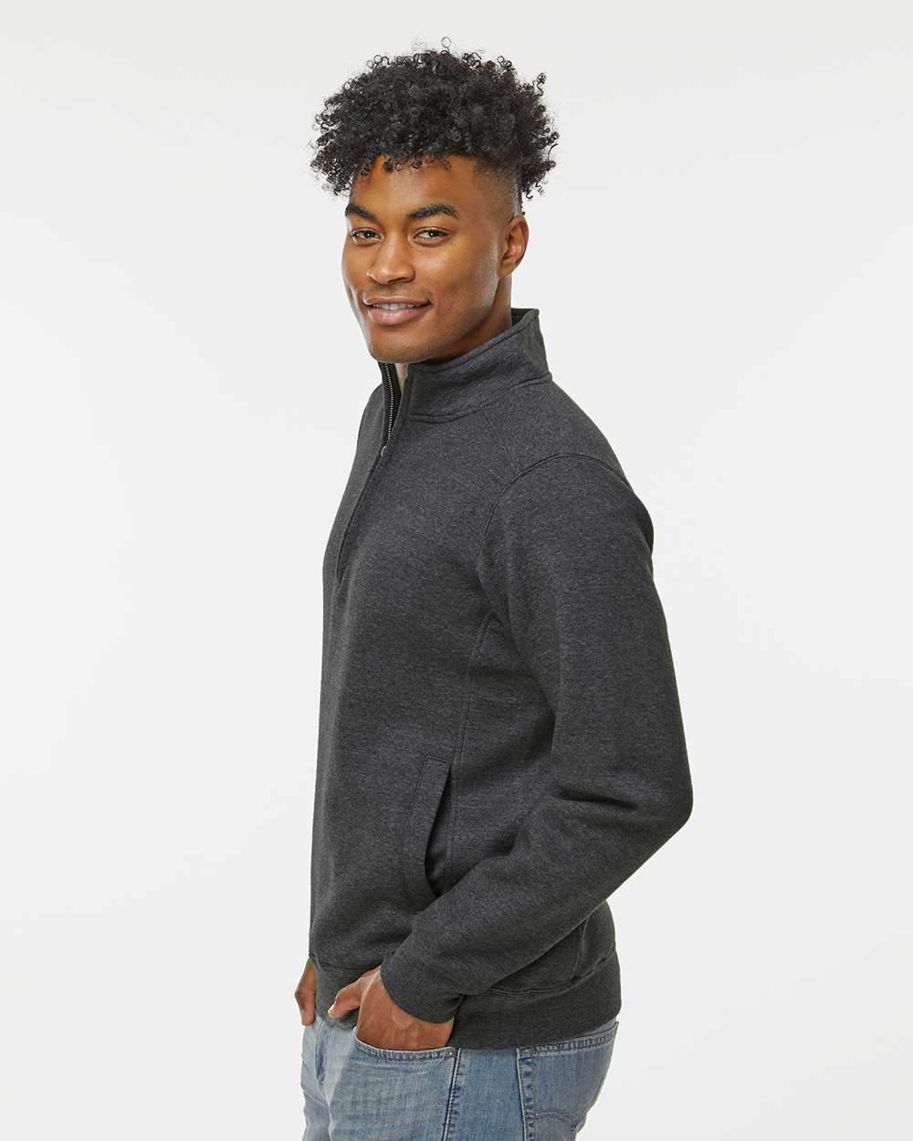 J. America-8717-Heavyweight Fleece Quarter-Zip Sweatshirt - Image 12