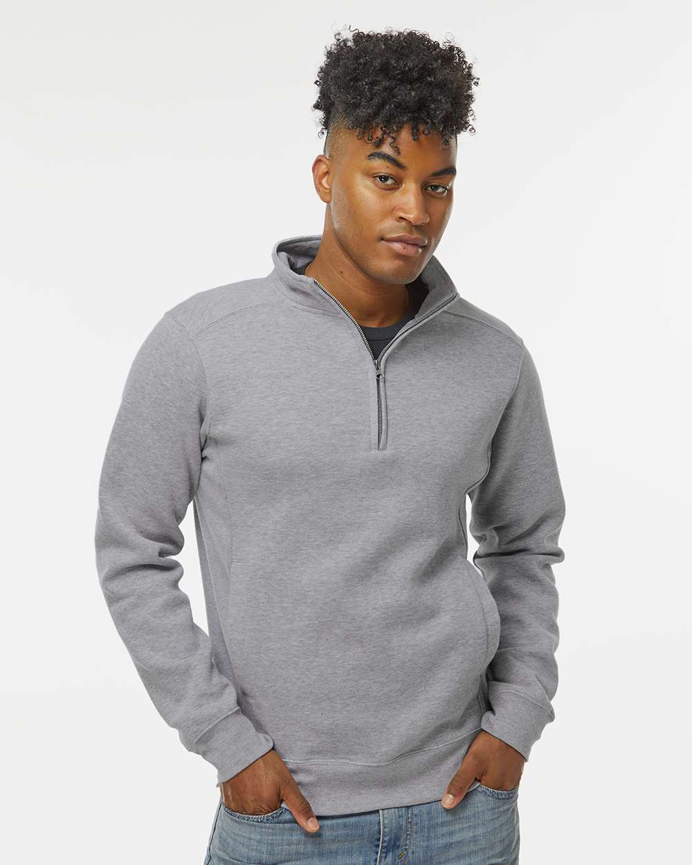 J. America-8717-Heavyweight Fleece Quarter-Zip Sweatshirt - Image 17