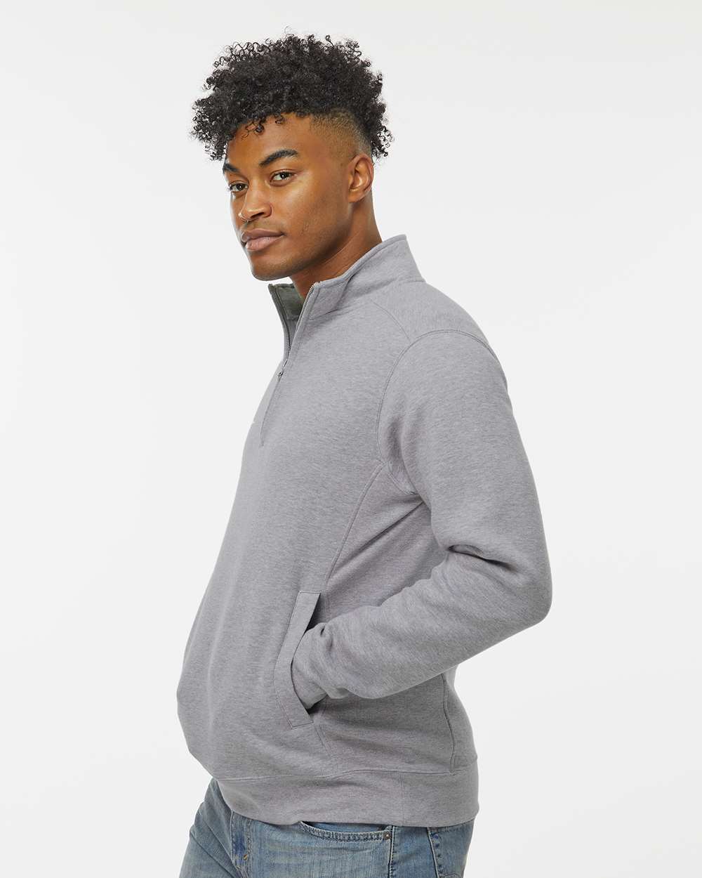 J. America-8717-Heavyweight Fleece Quarter-Zip Sweatshirt - Image 18