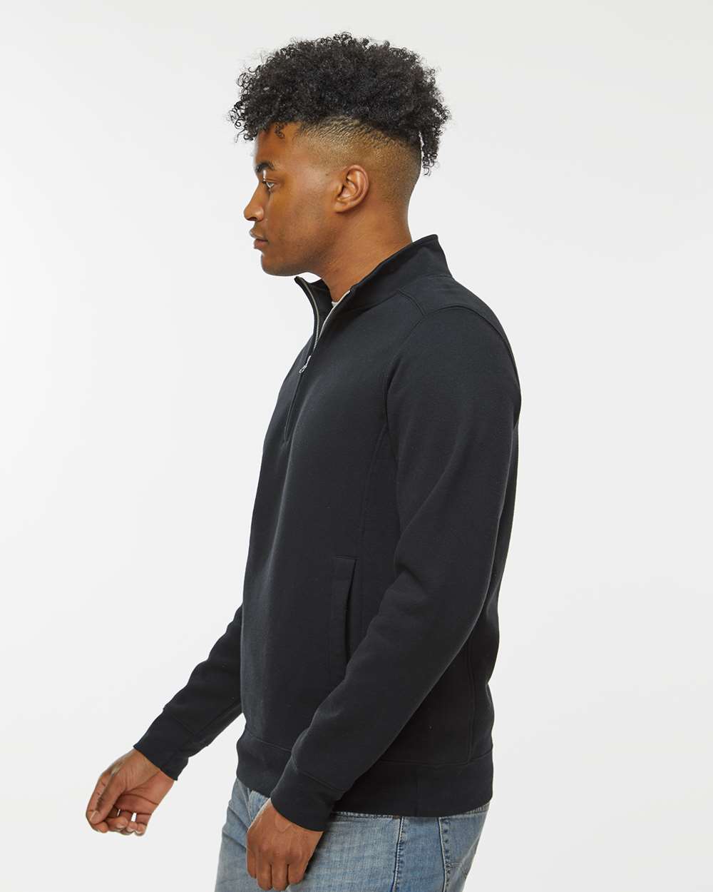 J. America-8717-Heavyweight Fleece Quarter-Zip Sweatshirt - Image 5