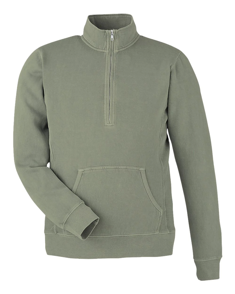J. America-8732-Pigment-Dyed Fleece Quarter-Zip Pullover - Image 7