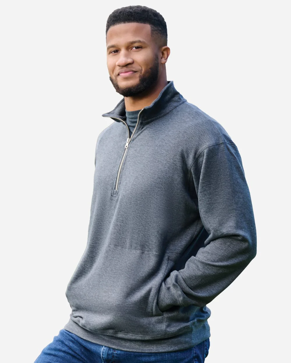 J. America-8741-Electric Fleece Quarter-Zip Sweatshirt - Image 7