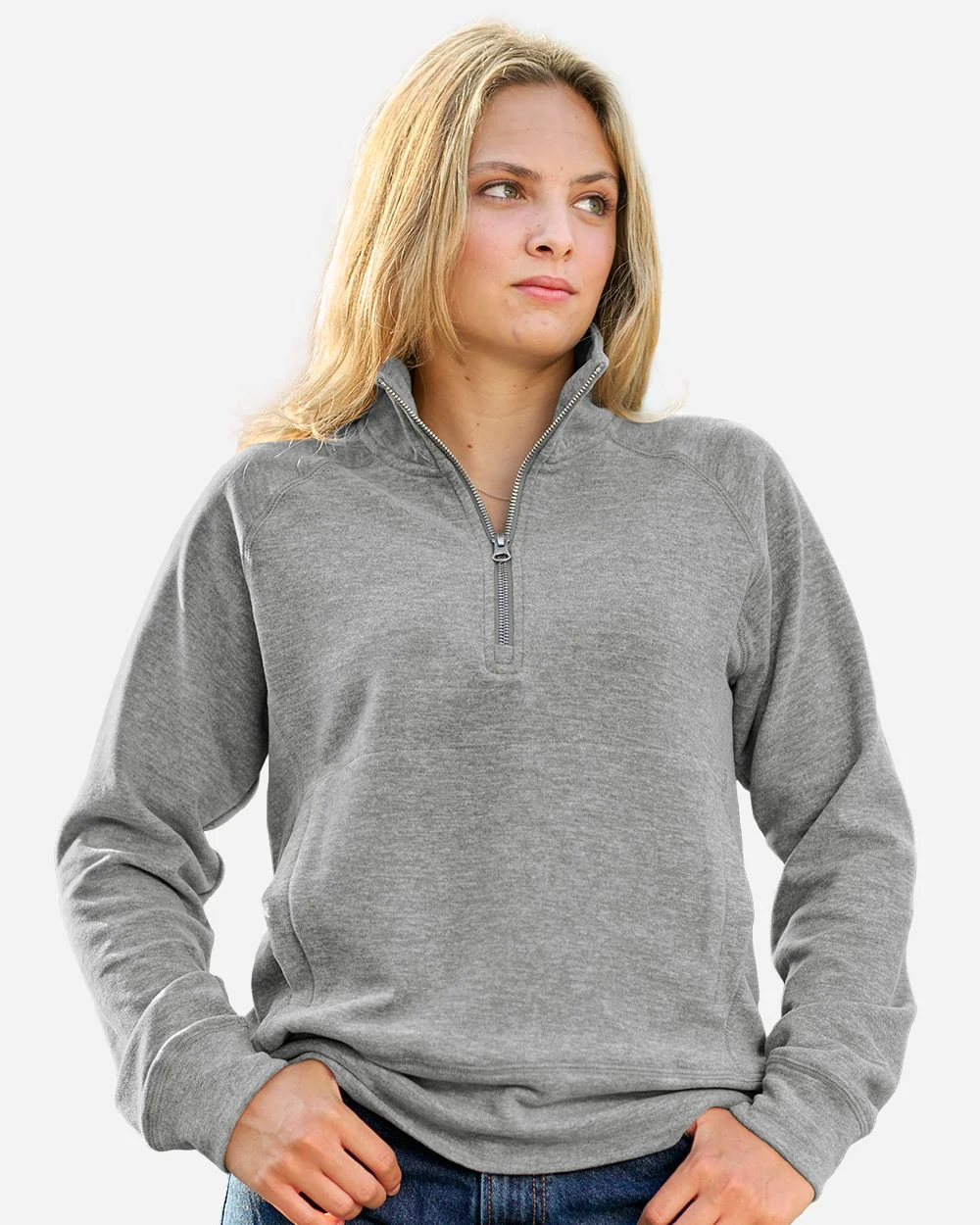 J. America-8743-Women's Electric Fleece Quarter-Zip Sweatshirt - Image 7